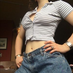 brandy melville cropped polo top